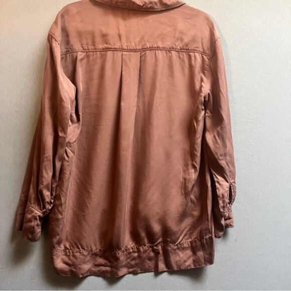 Lou & Grey tencel tunic blush pink long sleeve oversize blouse Sz XS - Picture 2 of 10